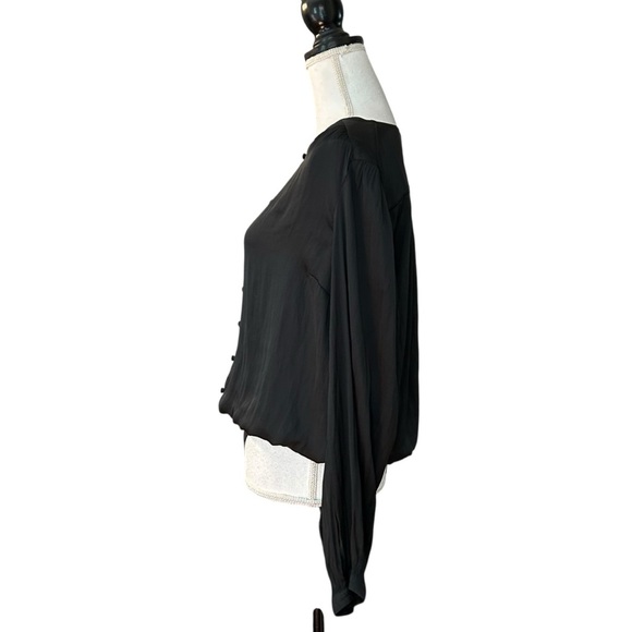 Express Button Front Long Sleeve Thong Bodysuit Women’s SZ Large in Black - Picture 3 of 8